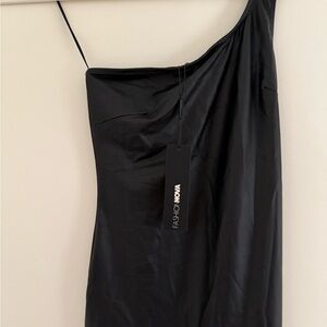 Fashion Nova Elegant Black One-Shoulder Dress